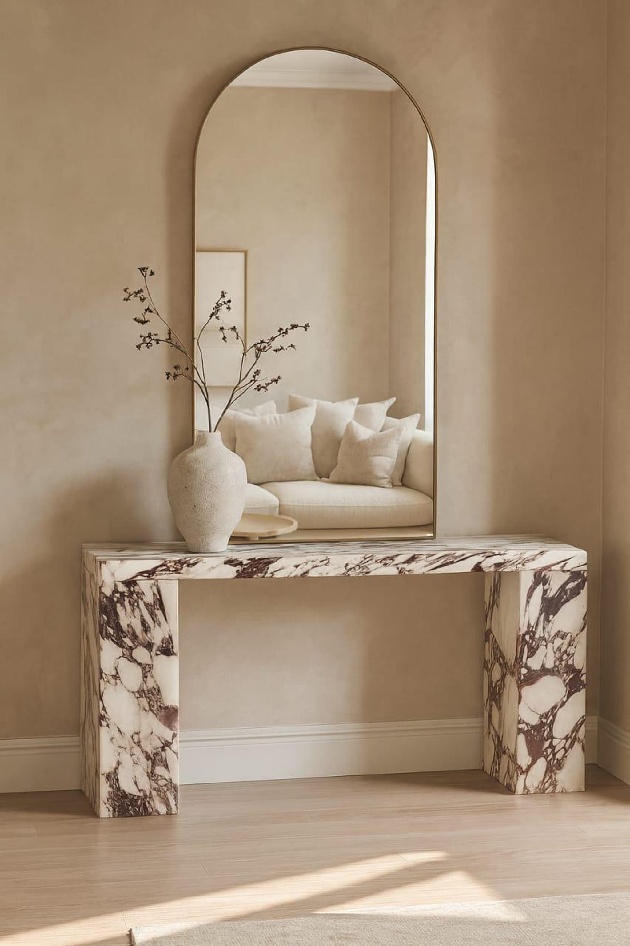 Viola Console Table — Calacatta Viola Marble