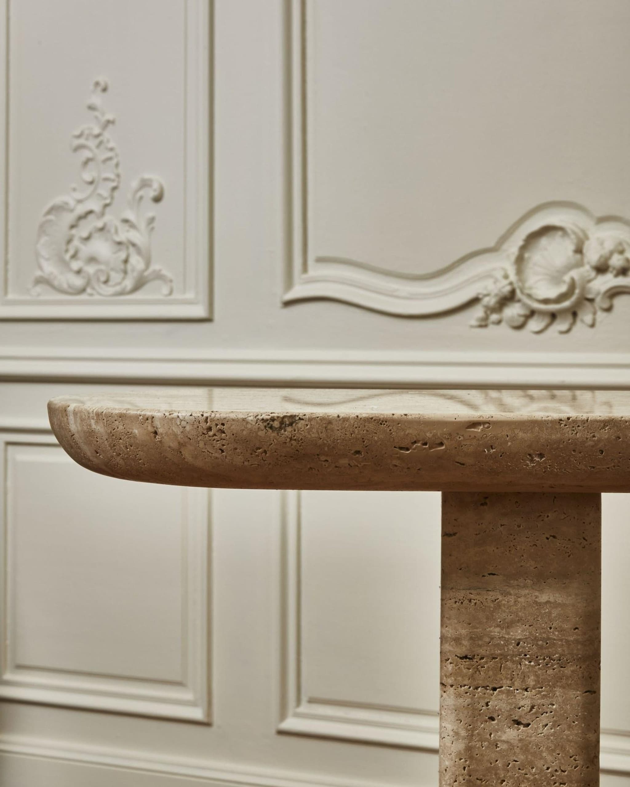 Arco Console Table — Travertine