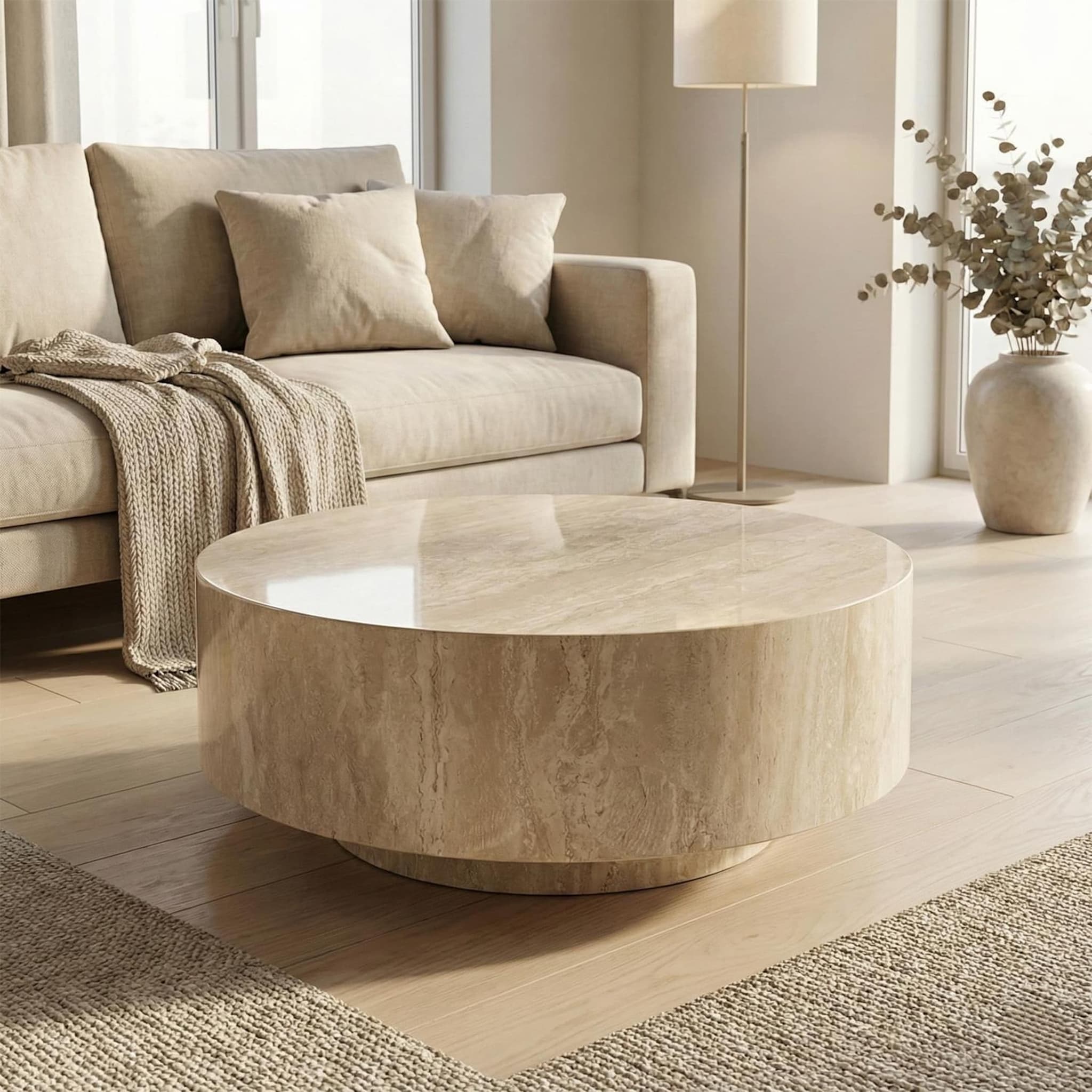 Roma Coffee Table — Travertine