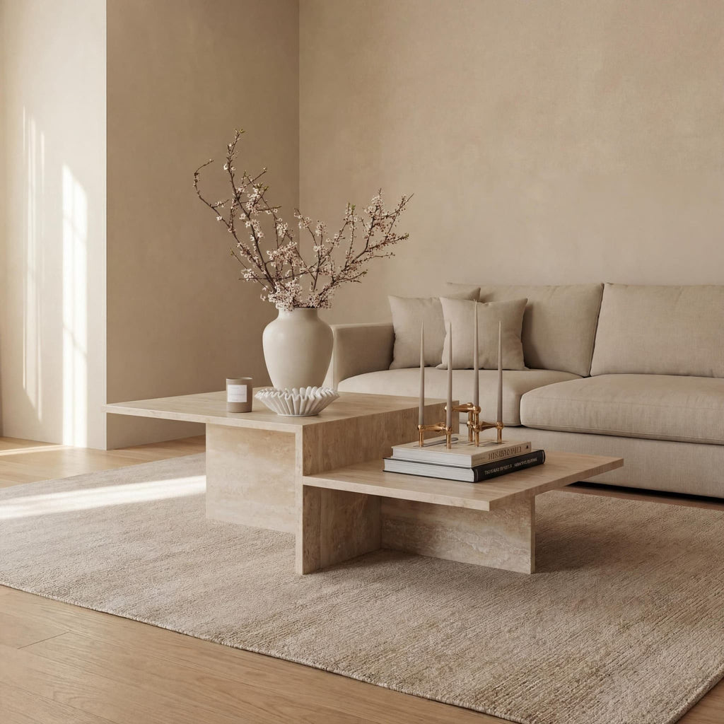 Siena Coffee Table — Travertine