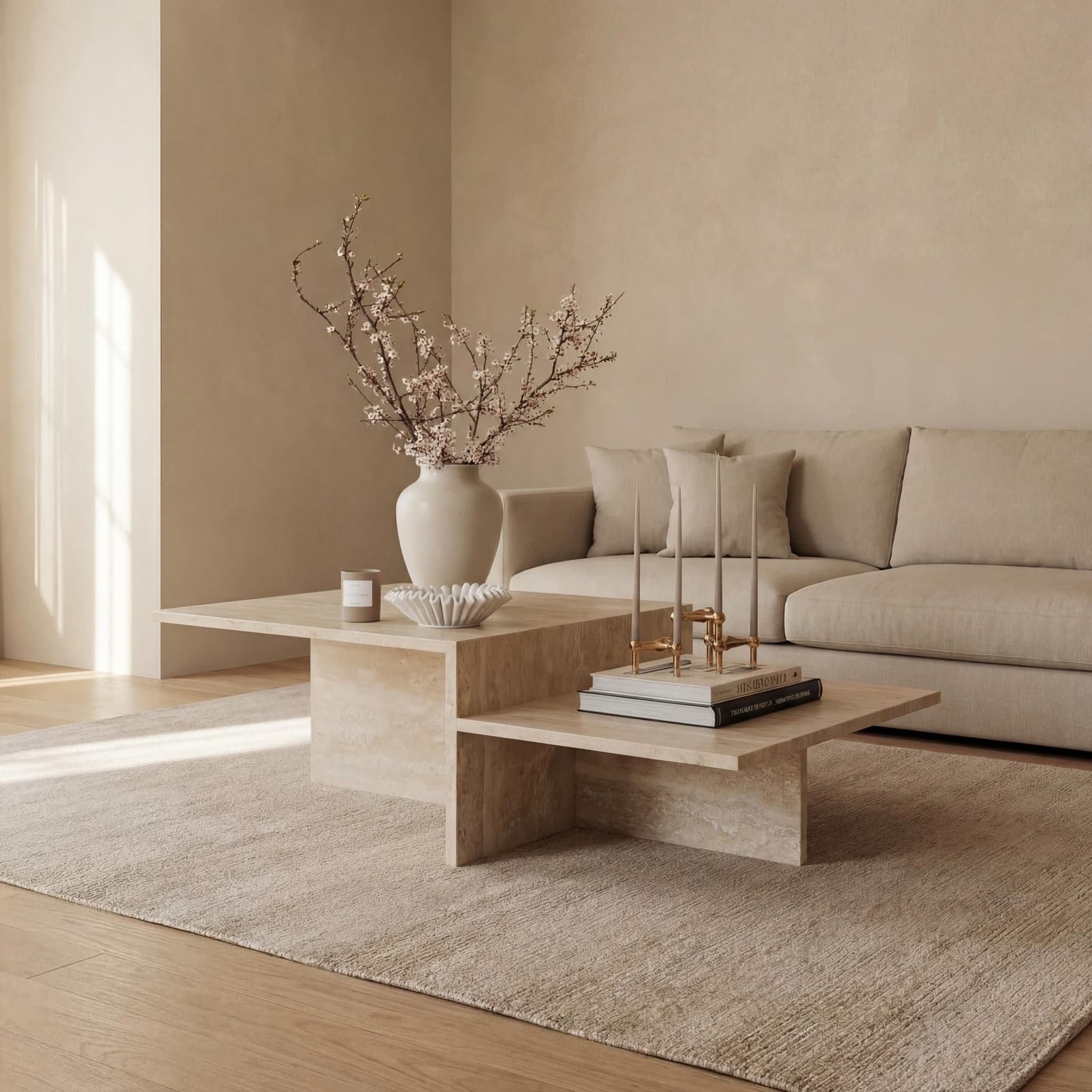 Siena Coffee Table — Travertine