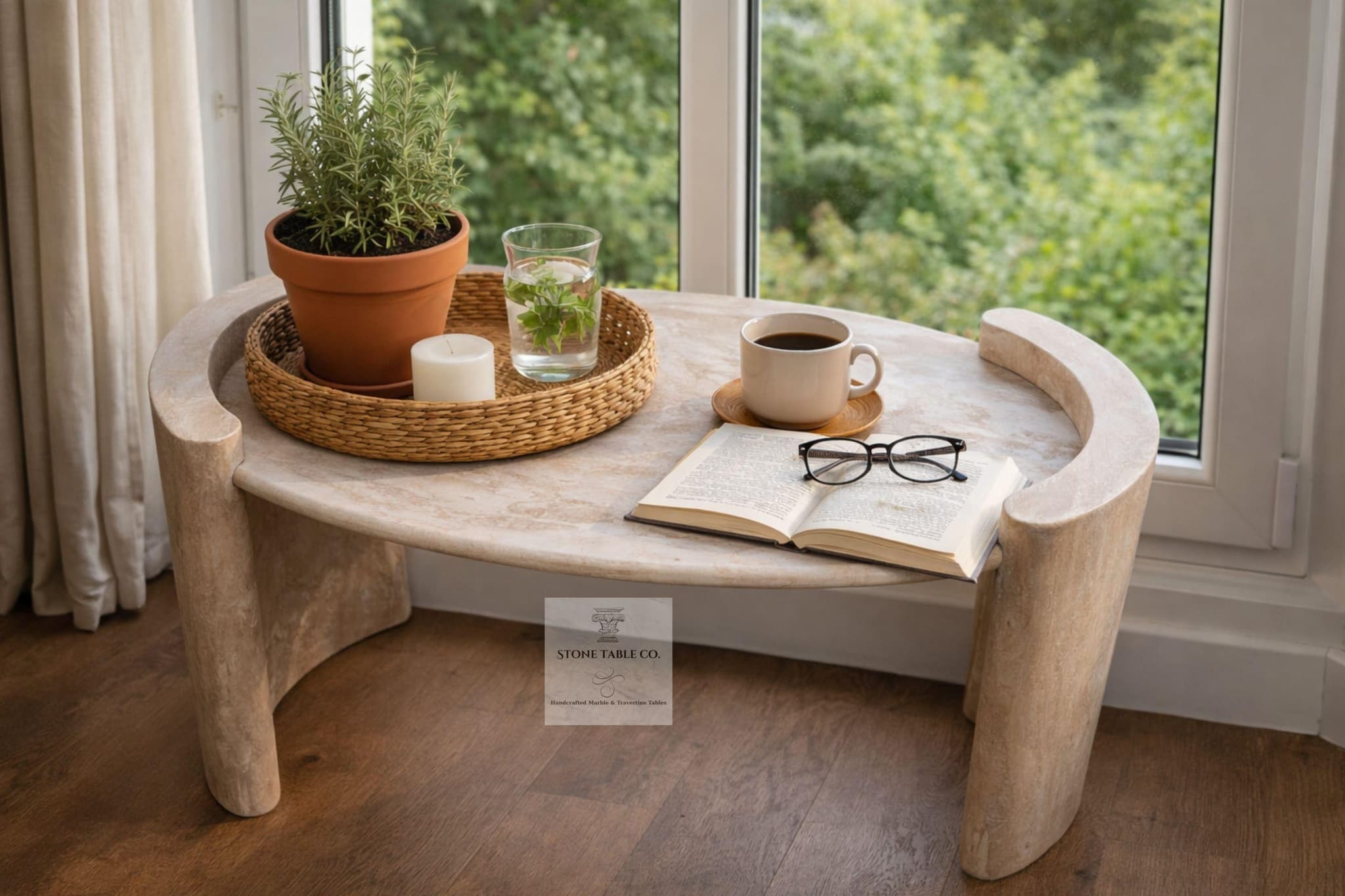 Livia Coffee Table — Travertine