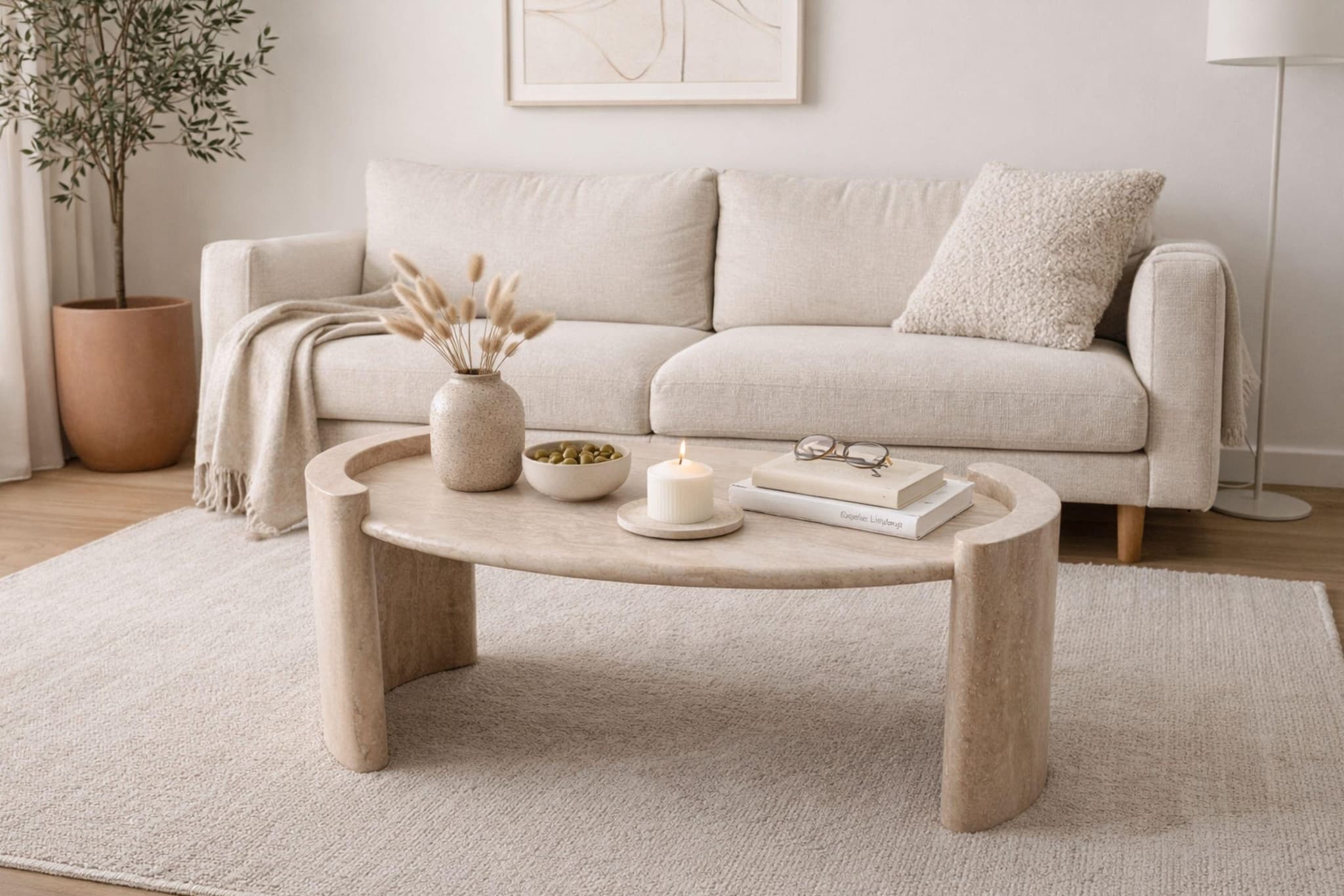 Livia Coffee Table — Travertine