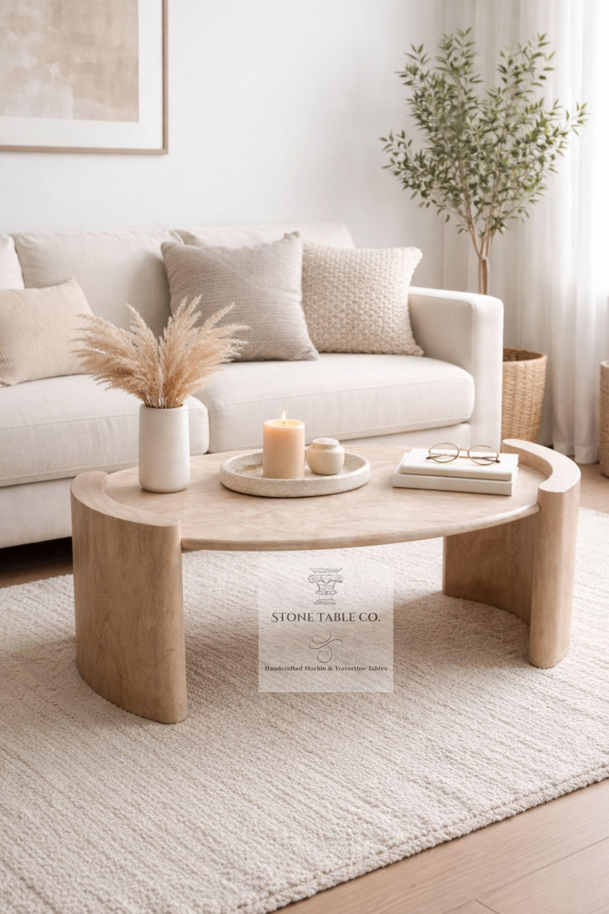 Livia Coffee Table — Travertine