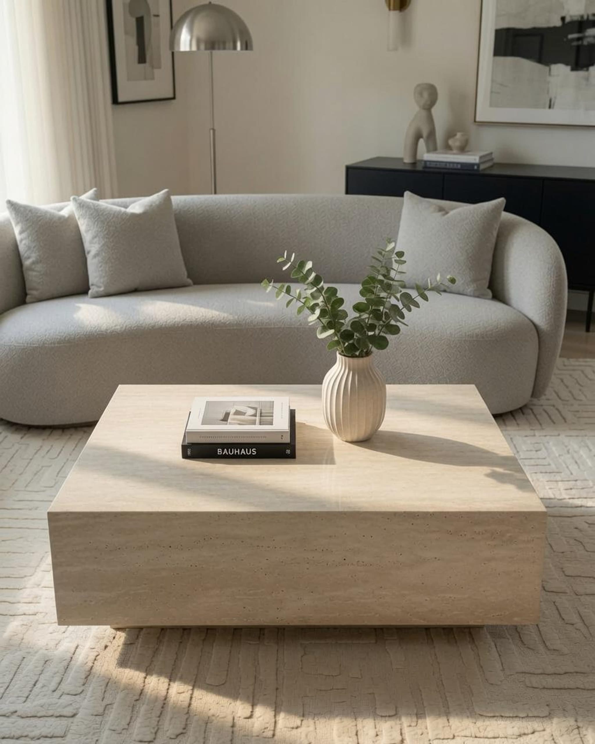 Luna Coffee Table — Travertine