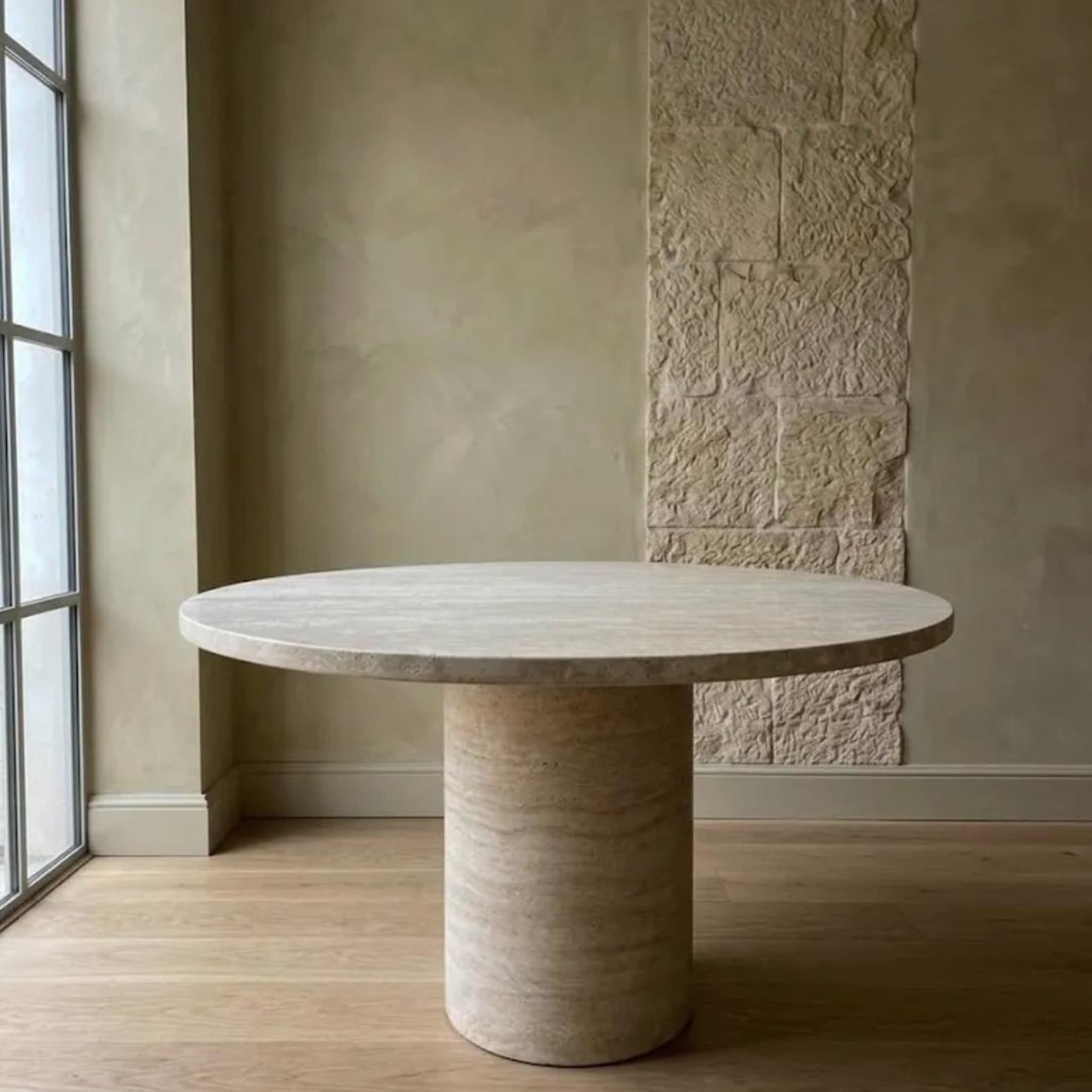 Tonda Dining Table — Travertine