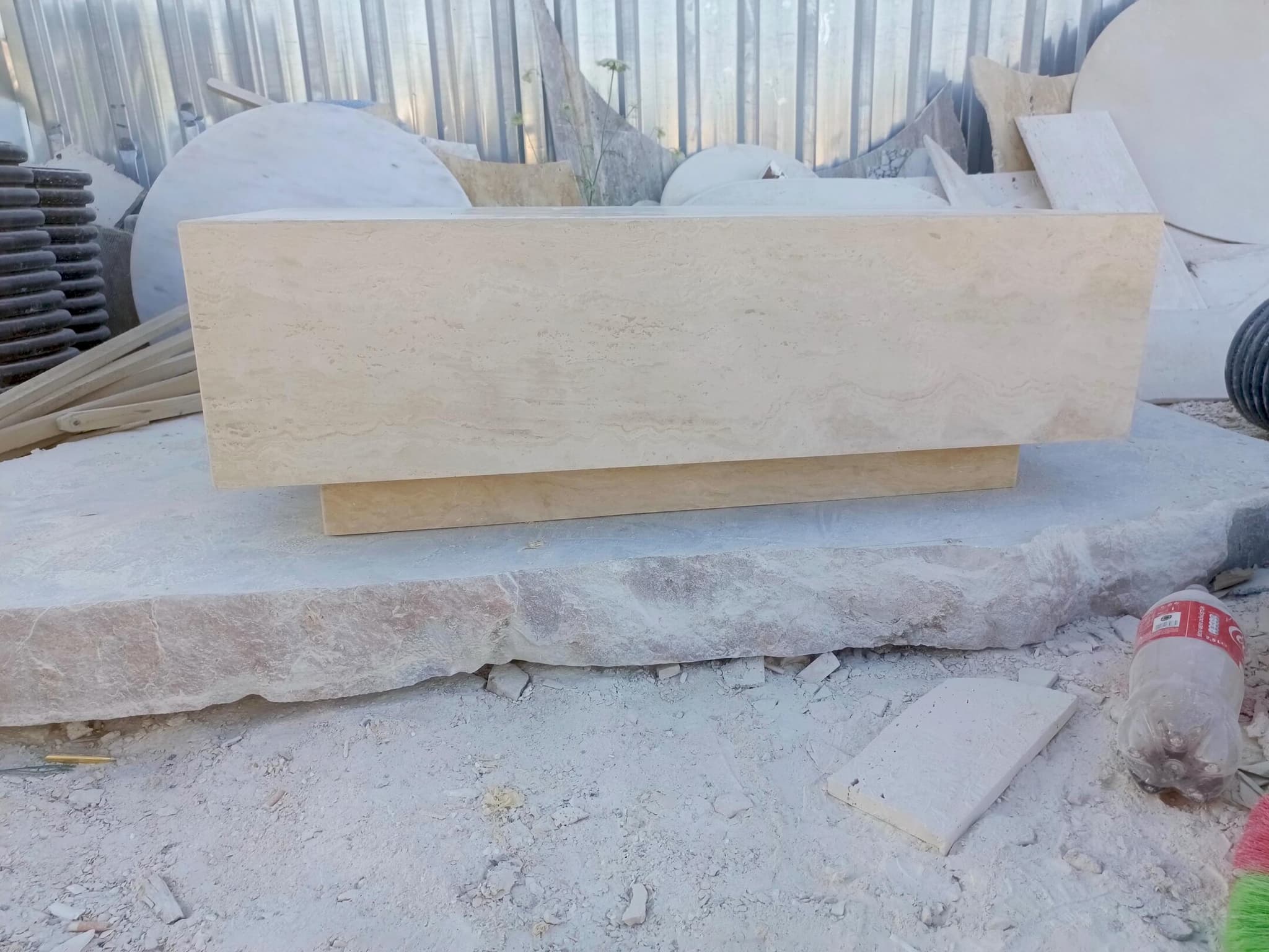 Luna Coffee Table — Travertine