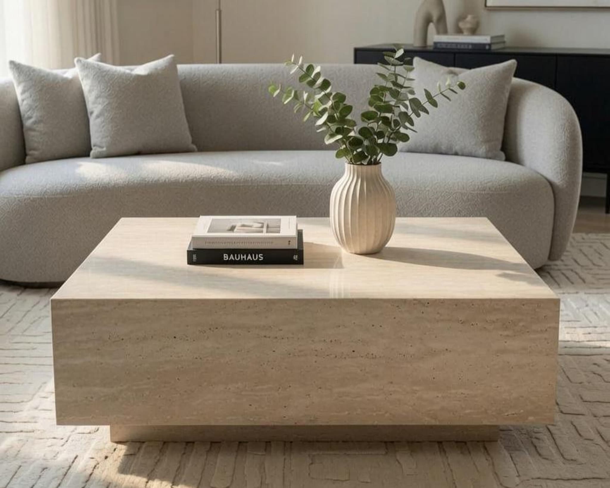 Luna Coffee Table — Travertine