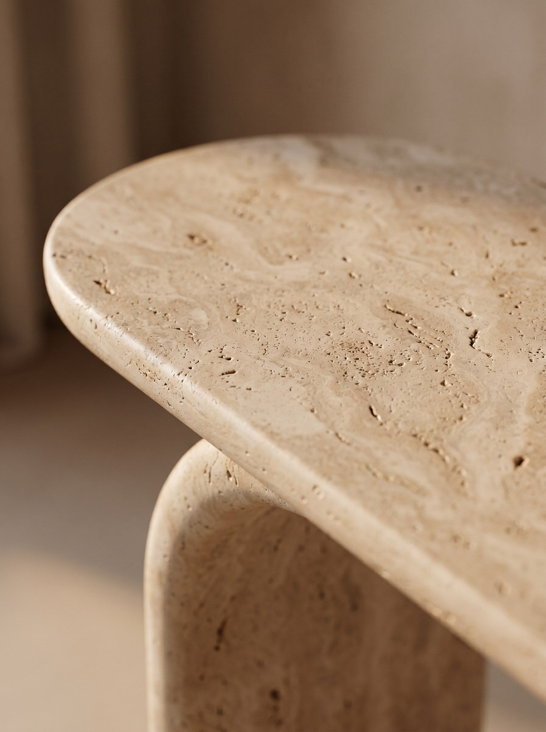 Arco Console Table in Travertine