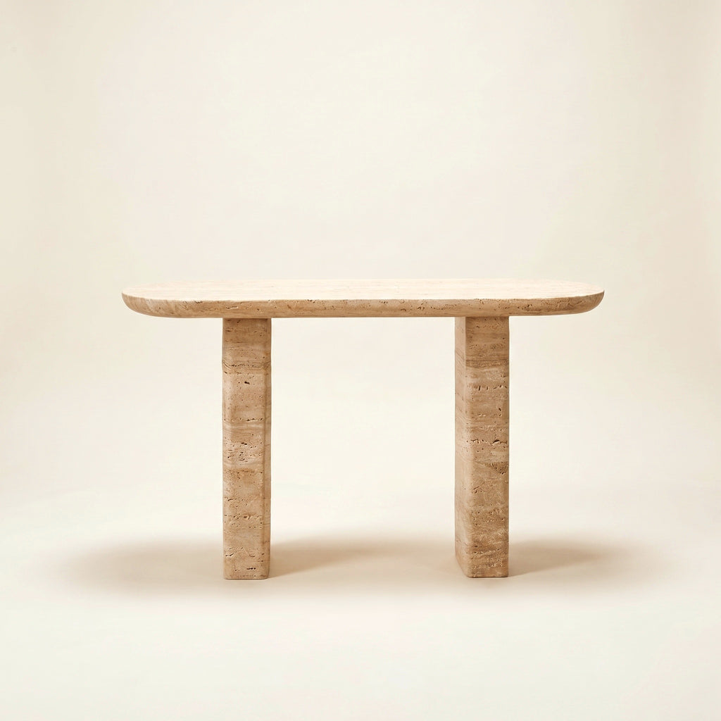 Arco Console Table — Travertine