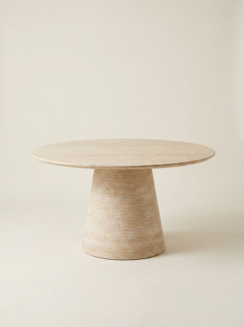 Conca Dining Table in Travertine
