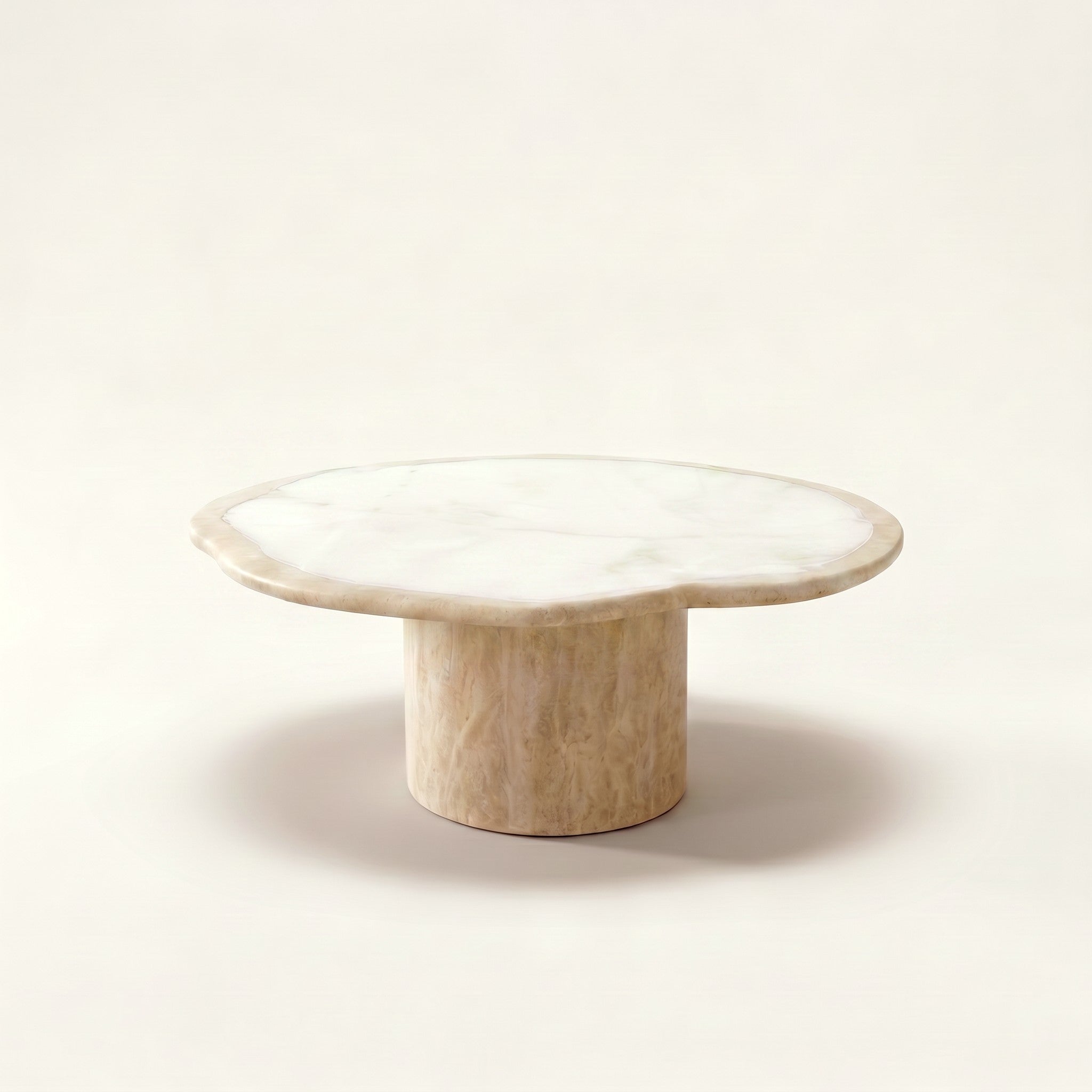 Giada Coffee Table in White Travertine, Solo