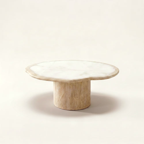 Giada Coffee Table in White Travertine, Solo