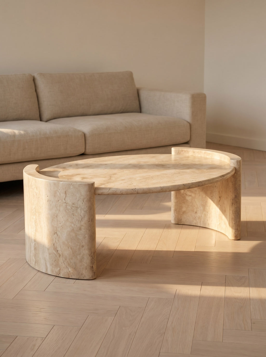 Livia Coffee Table in Travertine