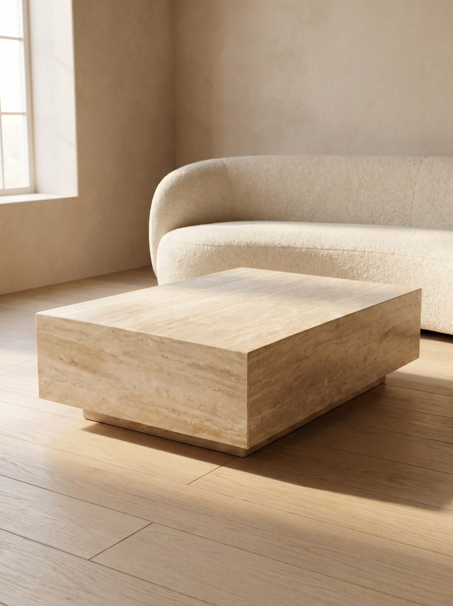 Luna Coffee Table in Travertine
