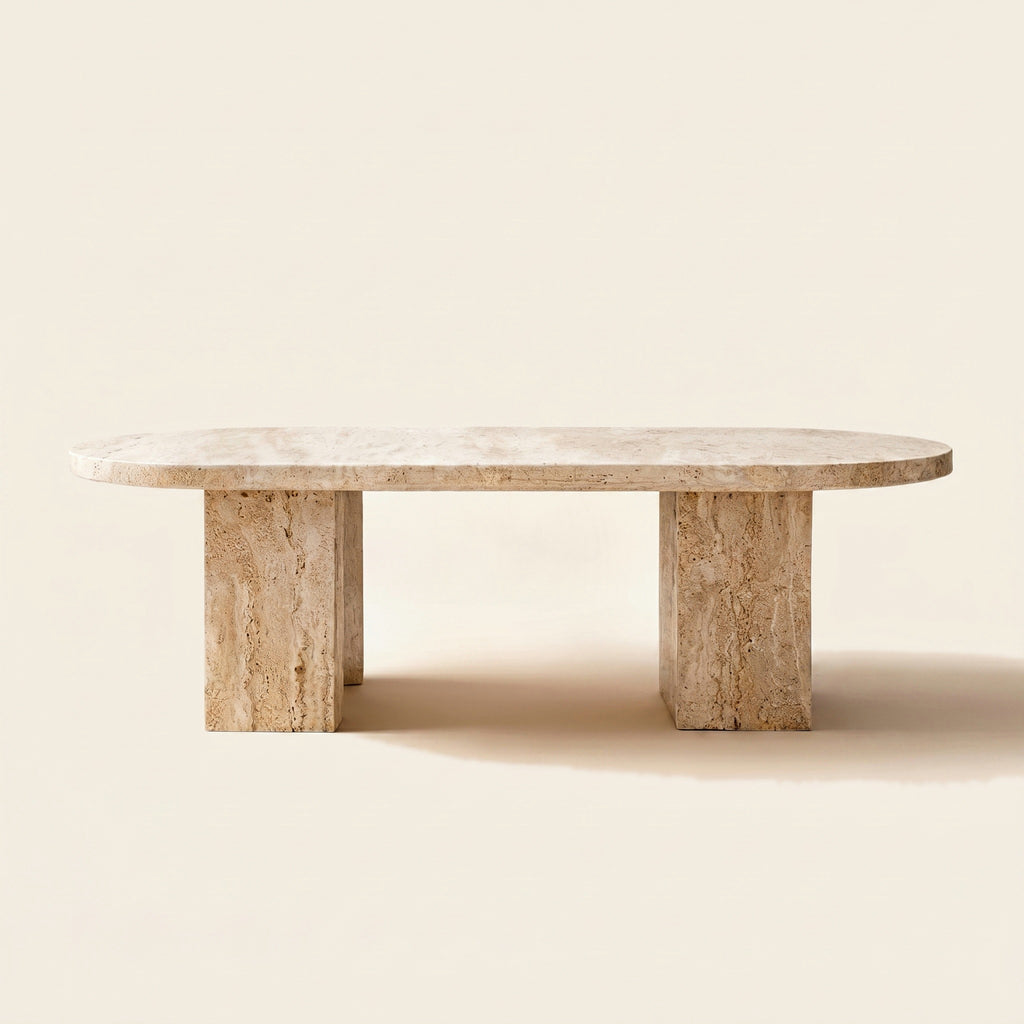 Ovale Dining Table — Travertine