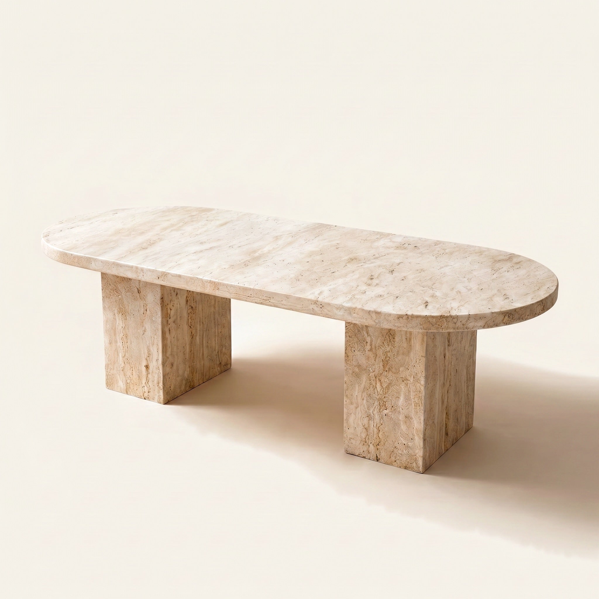 Ovale Dining Table in Travertine