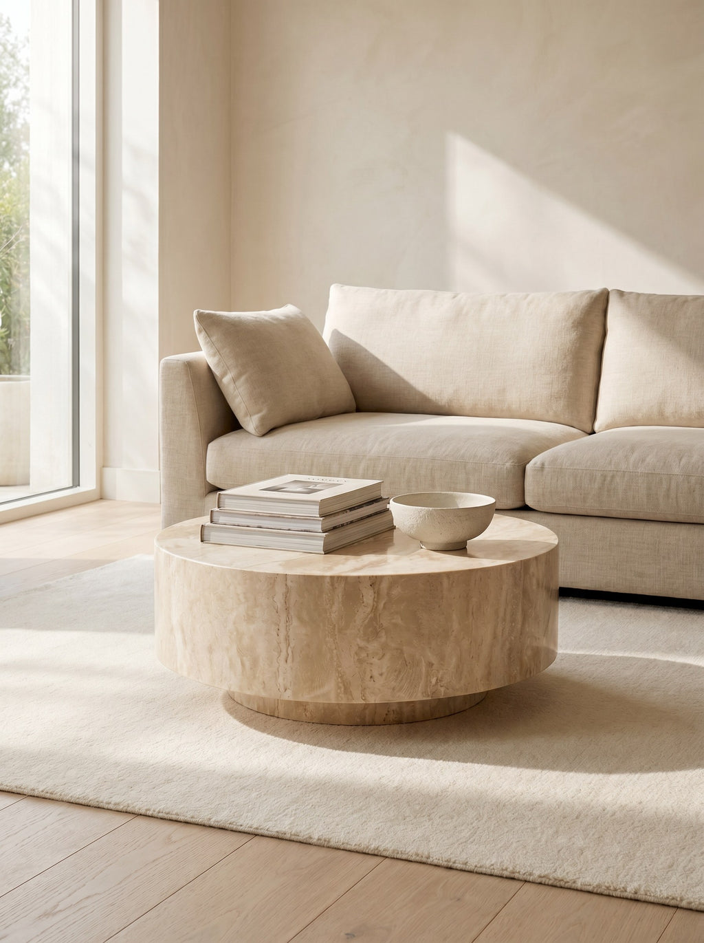 Roma Coffee Table in Travertine