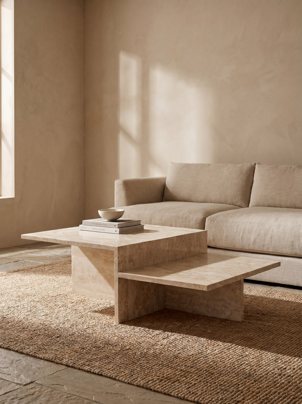 Siena Coffee Table in Travertine