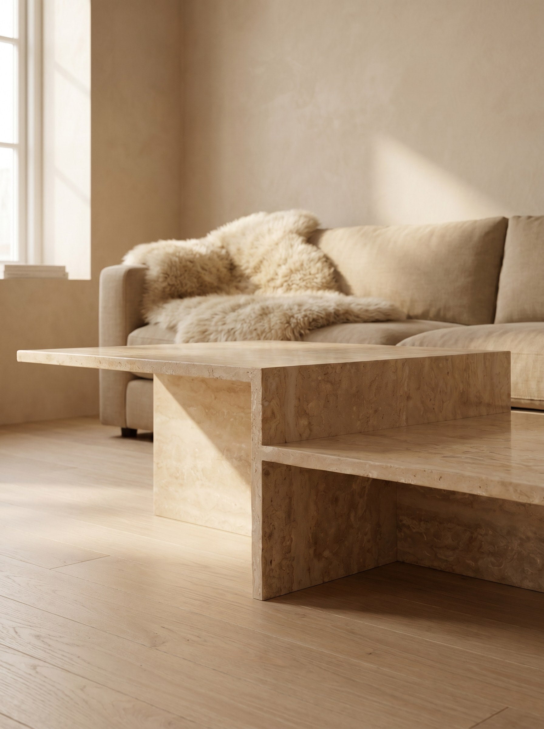 Siena Coffee Table in Travertine