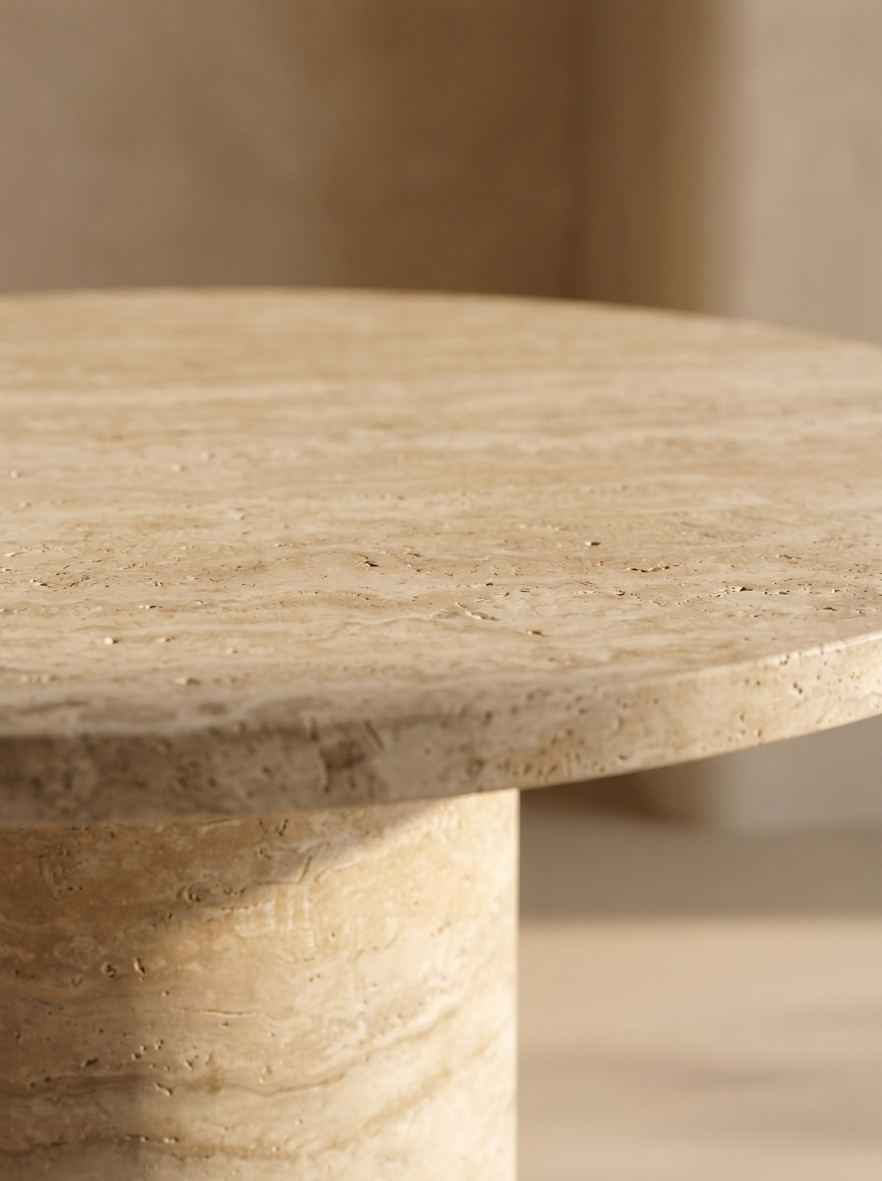 Tonda Dining Table in Travertine