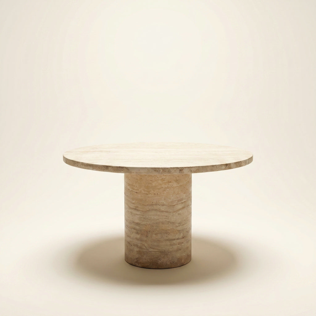 Tonda Dining Table in Travertine