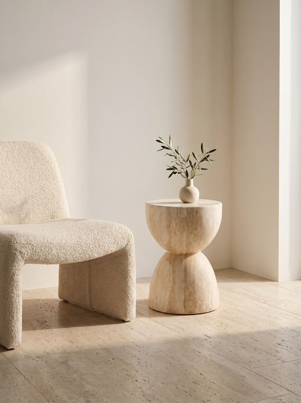 Troia Accent Piece in Light Travertine
