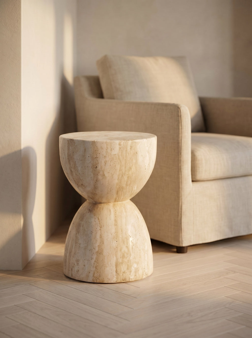 Troia Accent Piece in Light Travertine