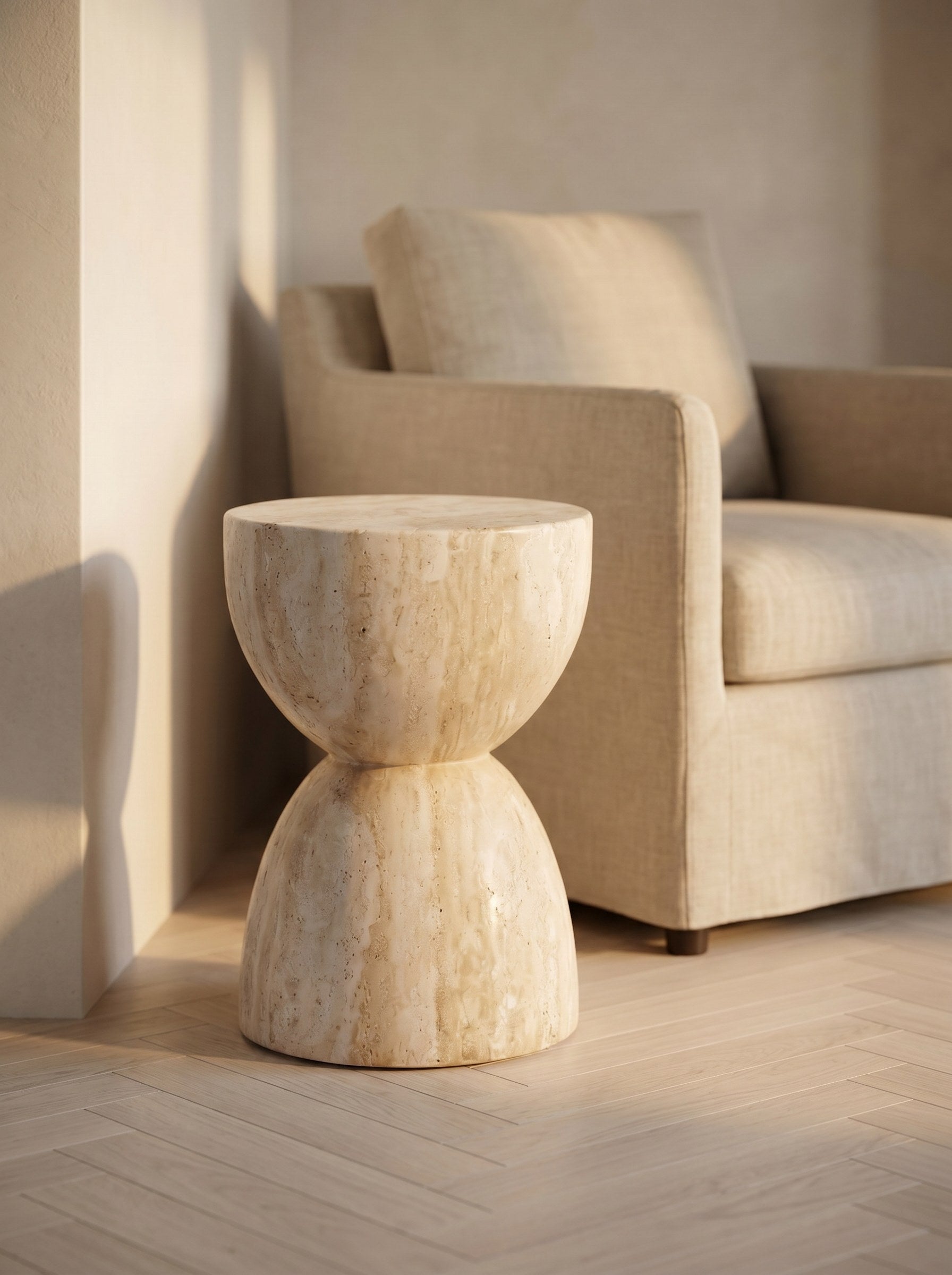 Troia Accent Piece in Light Travertine
