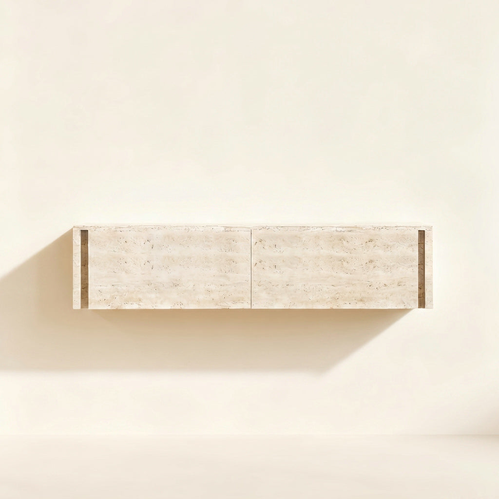 Vela Floating Console — Travertine