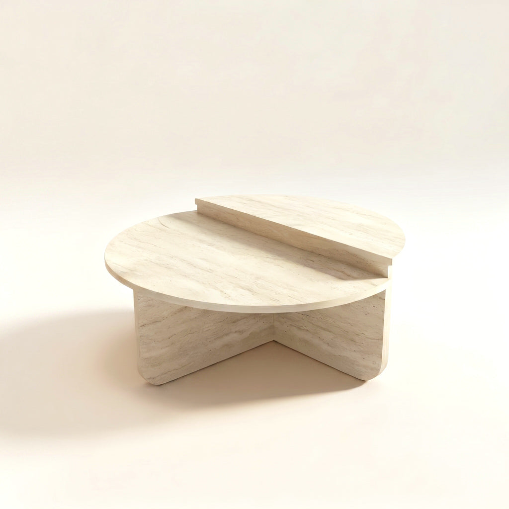 Volta Side Table — Travertine